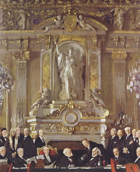 Sir William Orpen A Peace Conference at the Zuai d Orsay Norge oil painting art